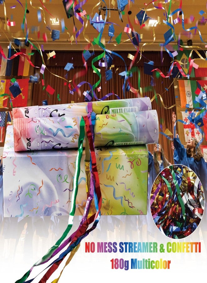 YESHOW Streamer Poppers Confetti Cannon, 6Pack YESHOW Shiny Multicolor Streamers Party Poppers for Graduation, Birthday, Wedding - Image 2